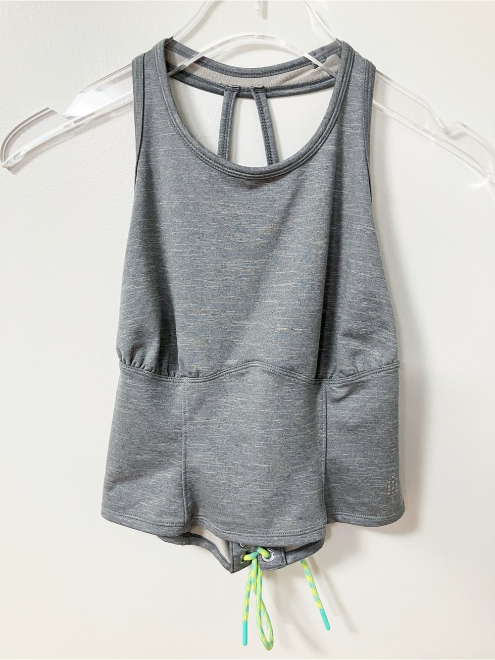 Free People | Gray Tie Back Tank Top S Athletic Gym Sporty Workout Y2K